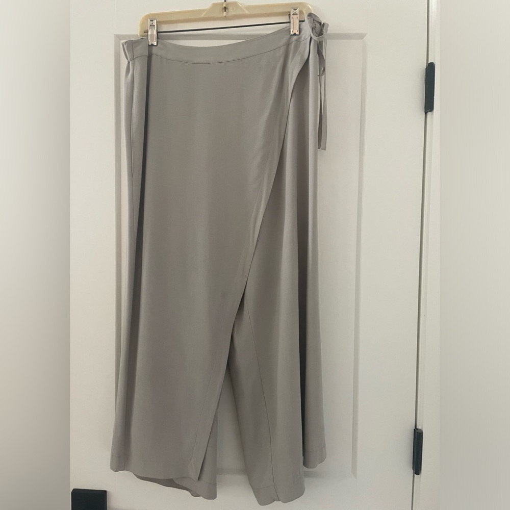 Eileen Fisher silk georgette sarong palazzo pants